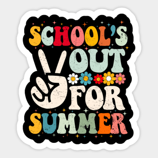 Retro Groovy School's Out For Summer Graduation Teacher Kids T-Shirt Sticker